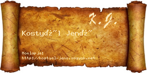 Kostyál Jenő névjegykártya
